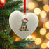 Border Terrier in Santa Hat Christmas Heart Bauble
